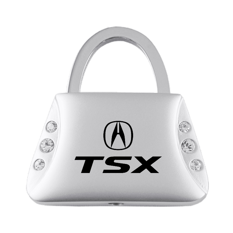 TSX Jeweled Purse Key Fob - Silver