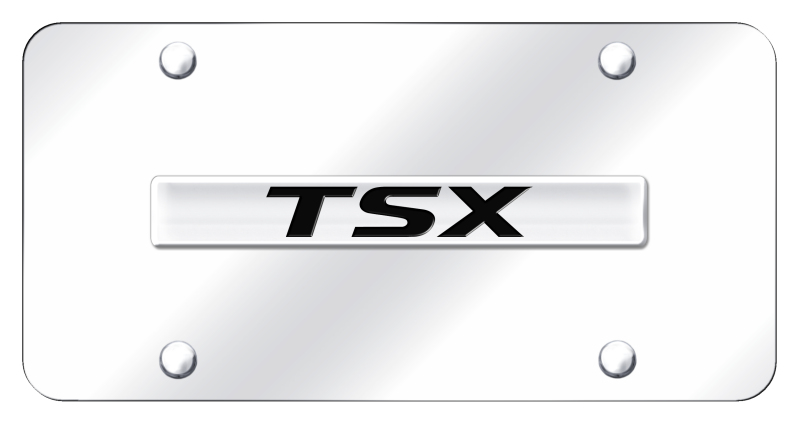TSX Name License Plate - Chrome on Mirrored