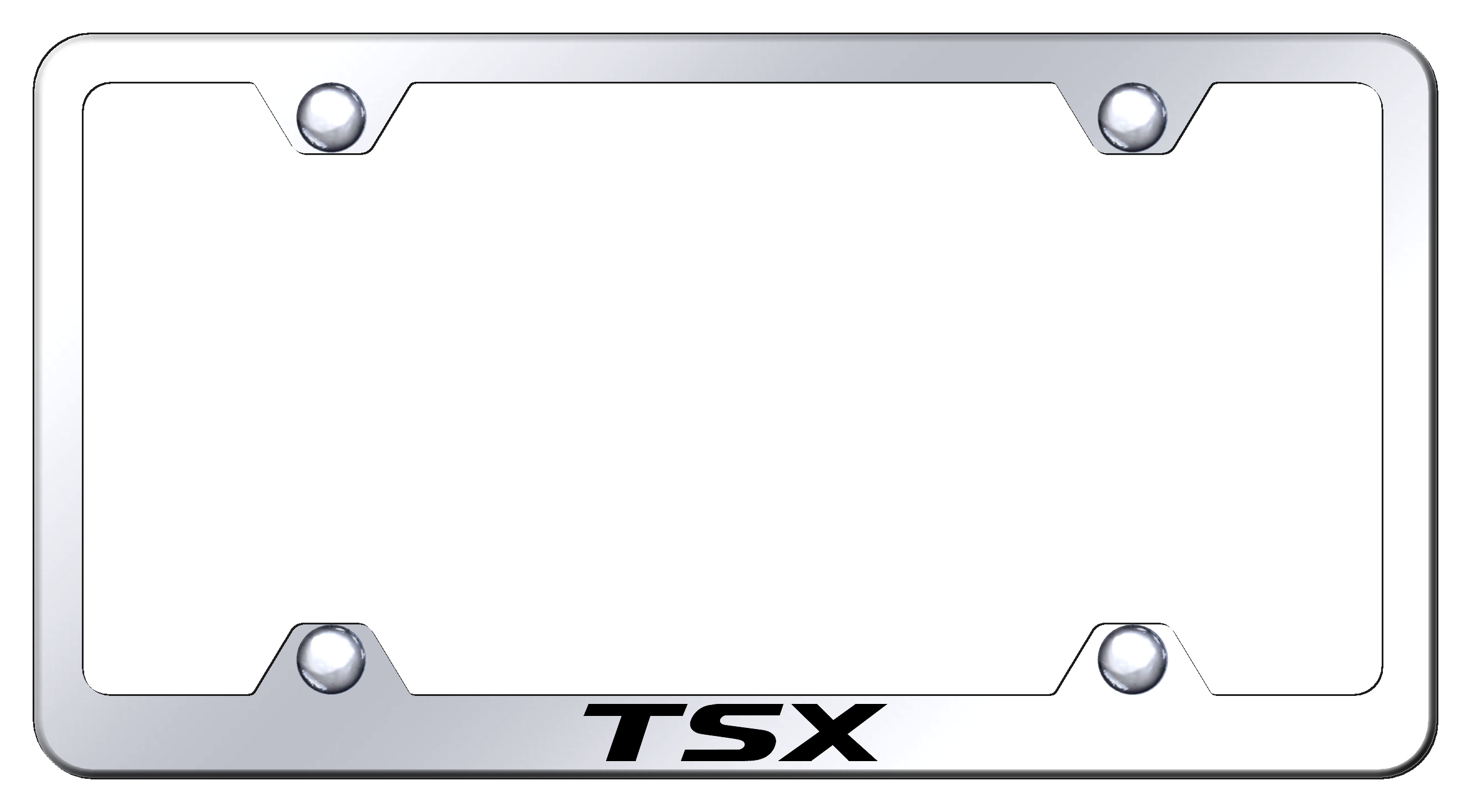 Acura TSX Laser Etched Stainless Steel Wide License Plate Frame - Finish:Mirror