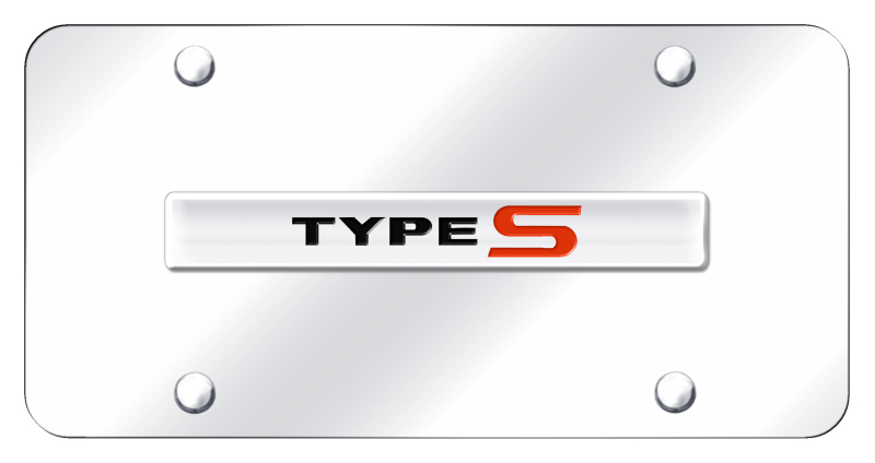 Type-S Name License Plate - Chrome on Mirrored