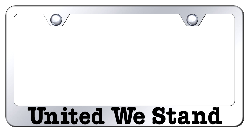 United We Stand Laser Etched Stainless Steel License Plate Frame - Finish:Mirror