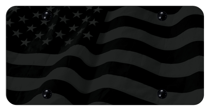 USA Flag License Plate - UV Subdued Wave Flag