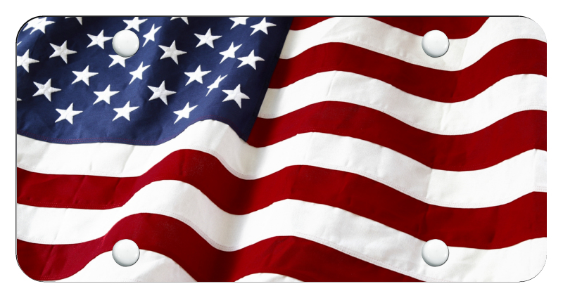 USA Flag License Plate - UV Wave Flag