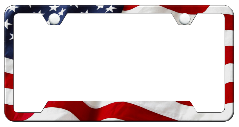 USA Flag PC Notched Frame - UV Print on Black
