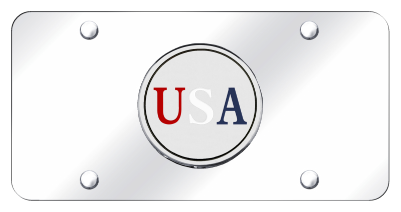 USA License Plate - Chrome on Mirrored