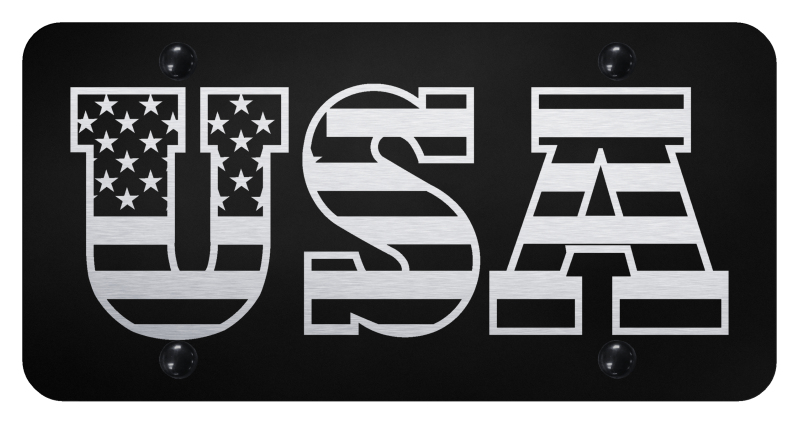 USA License Plate - Laser Etched Black