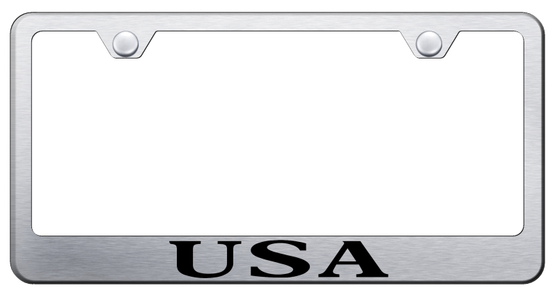USA Laser Etched Stainless Steel License Plate Frame - Finish:Brush