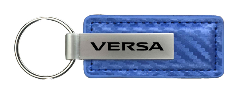 Versa Carbon Fiber Leather Key Fob - Blue