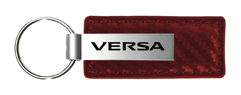 Versa Carbon Fiber Leather Key Fob - Burgundy