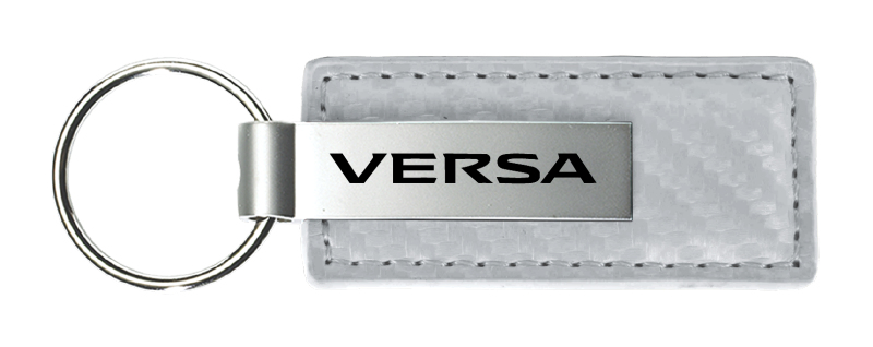 Versa Carbon Fiber Leather Key Fob - White