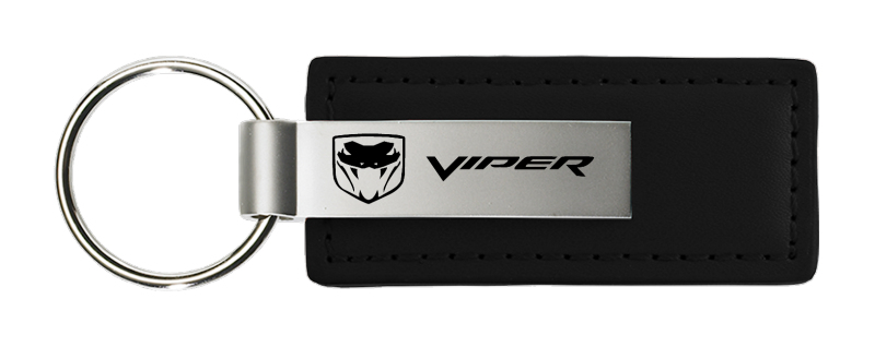 Viper (Fangs) Leather Key Fob - Black