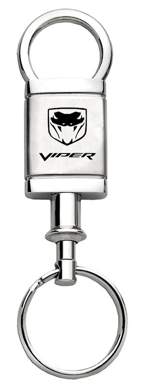 Viper (Fangs) Satin-Chrome Valet Key Fob - Silver