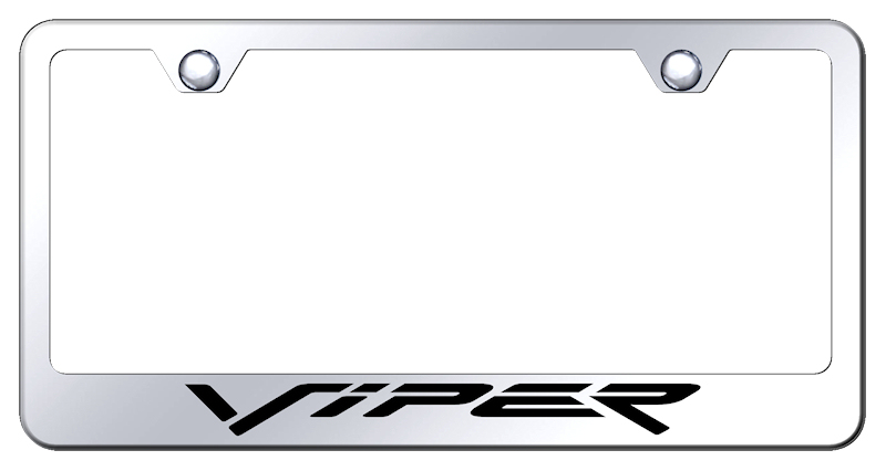 Dodge Viper Laser Etched Stainless Steel License Plate Frame - Finish:Mirror