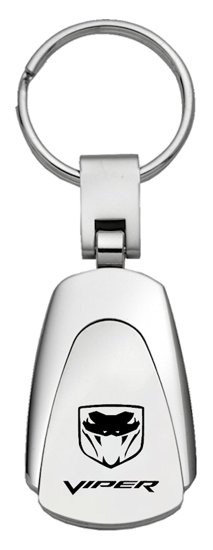 Viper (Fangs) Teardrop Key Fob - Silver