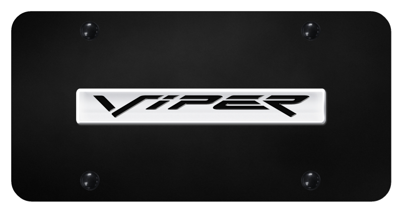 Viper Name License Plate - Chrome on Black