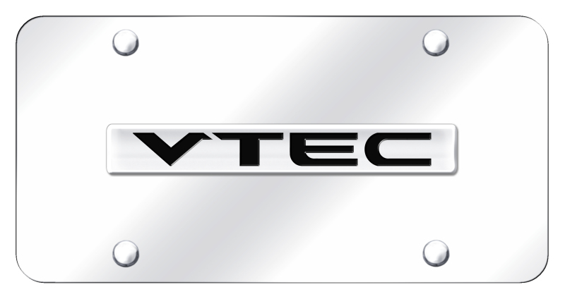 VTEC Name License Plate - Chrome on Mirrored