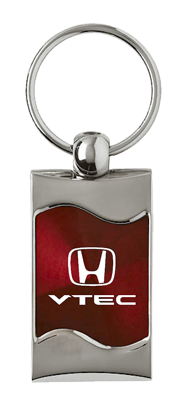 VTEC Rectangular Wave Key Fob - Burgundy