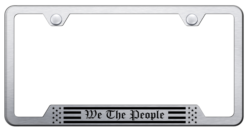 We The People Flag Cut-Out Frame - Laser Etched Brushed