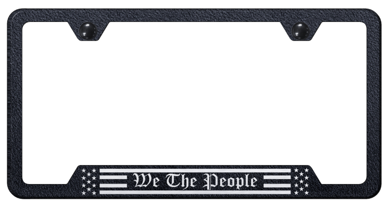 We The People Flag Cut-Out Frame - Laser Etched Rugged Black
