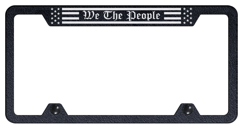 We The People Flag Truck Cut-Out Frame - Etched Rugged Black