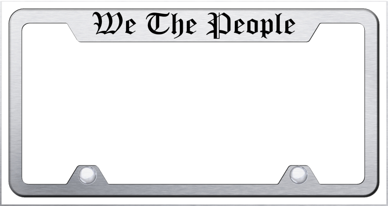 We The People Truck Cut-Out Frame - Etched Brushed