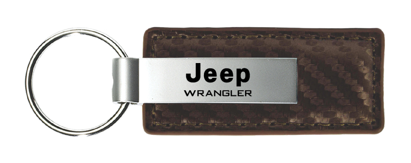 Wrangler Carbon Fiber Leather Key Fob - Taupe