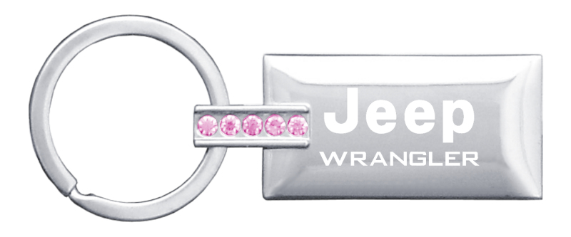 Wrangler Jeweled Rectangular Key Fob - Pink