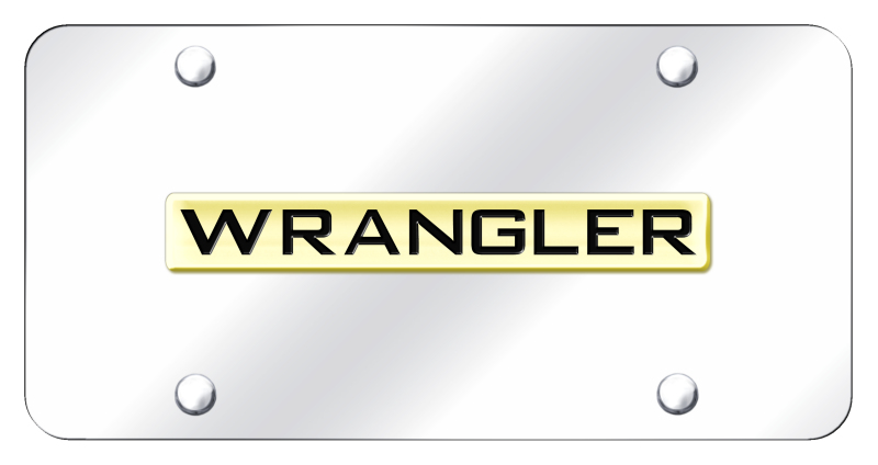 Wrangler Name License Plate - Gold on Mirrored