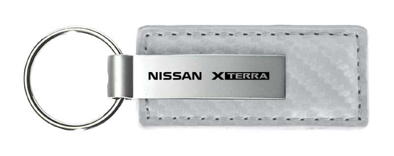 Xterra Carbon Fiber Leather Key Fob - White