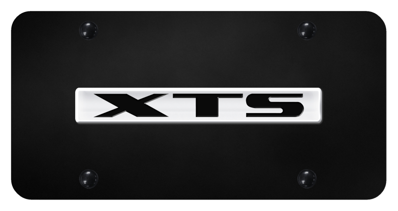 XTS Name License Plate - Chrome on Black