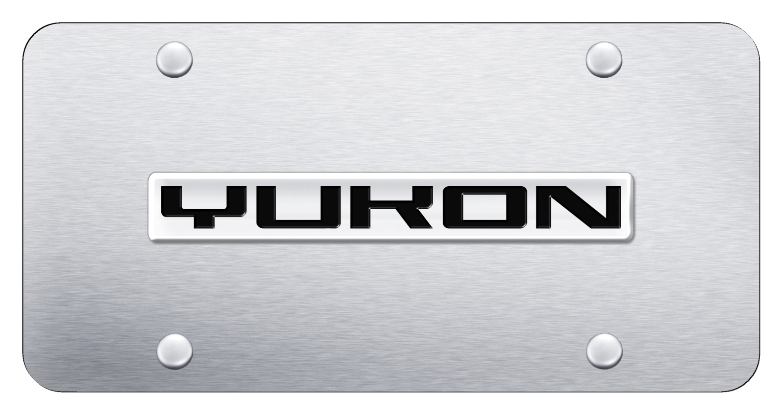 Yukon Name License Plate - Chrome on Brushed