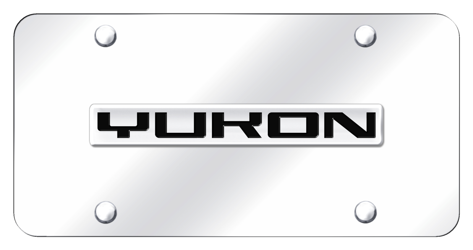 Yukon Name License Plate - Chrome on Mirrored