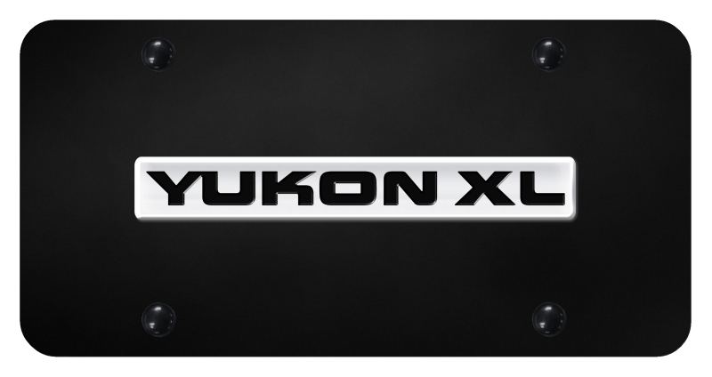 Yukon XL Name License Plate - Chrome on Black