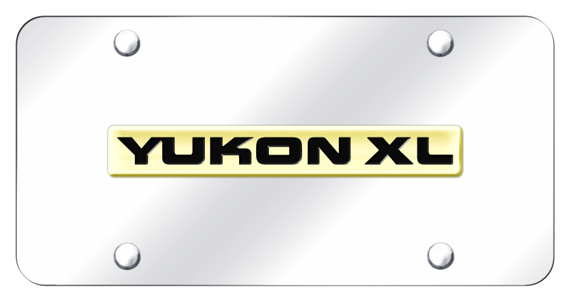 Yukon XL Name License Plate - Gold on Mirrored