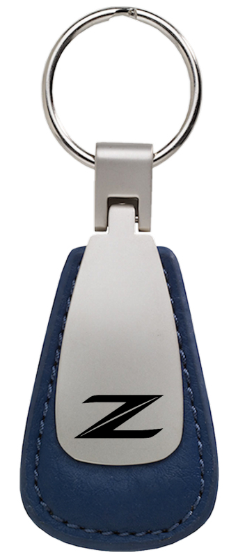 Z (New) Leather Teardrop Key Fob - Blue