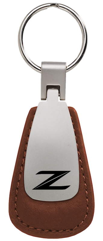 Z (New) Leather Teardrop Key Fob - Brown