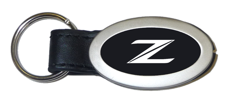 Z (New) Oval Leather Key Fob - Black