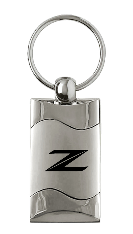 Z (New) Rectangular Wave Key Fob - Silver