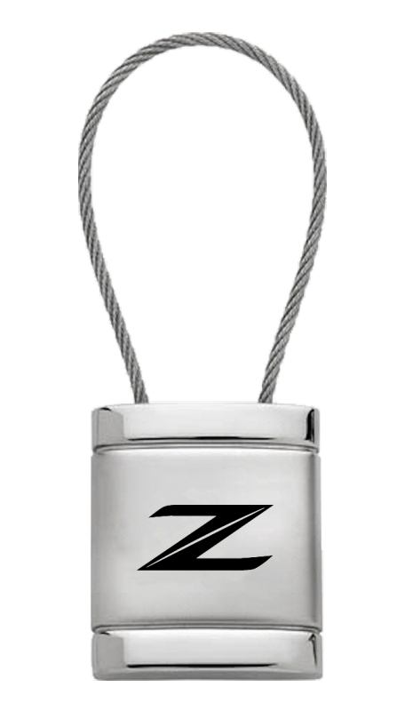 Z (New) Satin-Chrome Cable Key Fob - Silver