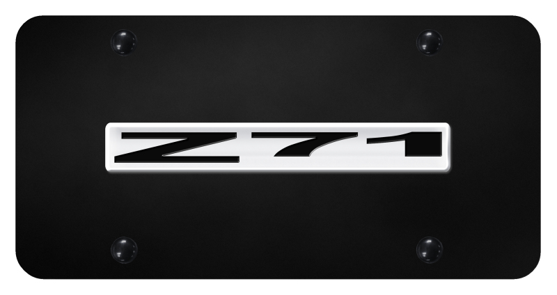 Z71 Name License Plate - Chrome on Black