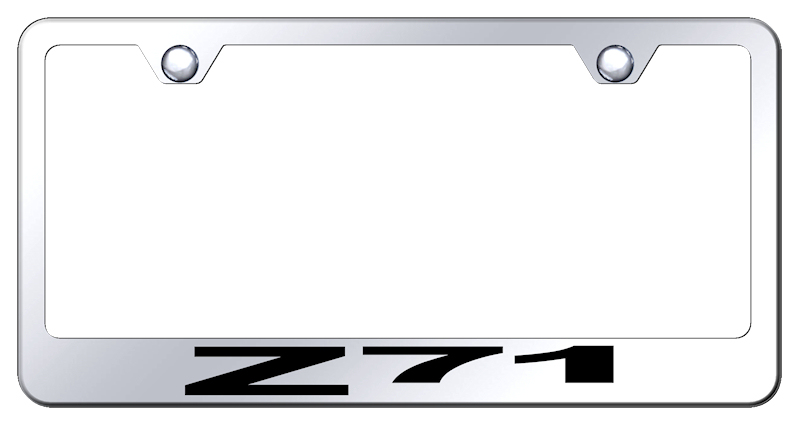 Chevy Silverado Z71 Laser Etched Stainless Steel License Plate Frame - Finish:Mirror