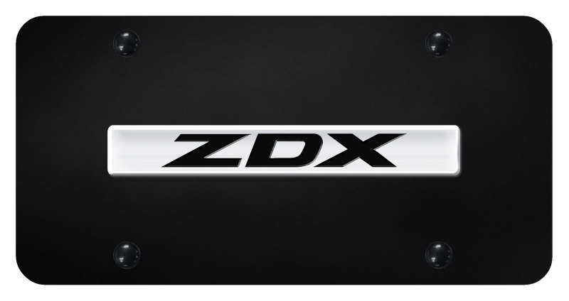 ZDX Name License Plate - Chrome on Black