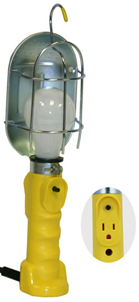 Bayco Metal Shield Incandescent Utility Light w/Tool Tap (25 Ft. Cord)