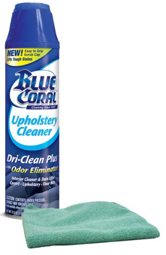 Blue Coral Dri-Clean Plus Carpet & Upholstery Cleaner (22.8 oz) & Microfiber Cloth Kit