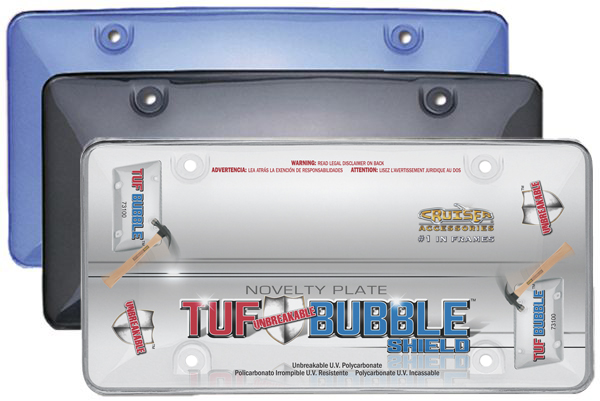 License Plate Tuff Bubble Shields - Color:Blue