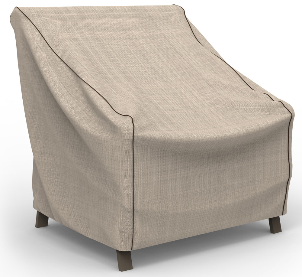 Budge English Garden Heavy Duty Tan Tweed Patio Chair Cover - Sizes:Medium