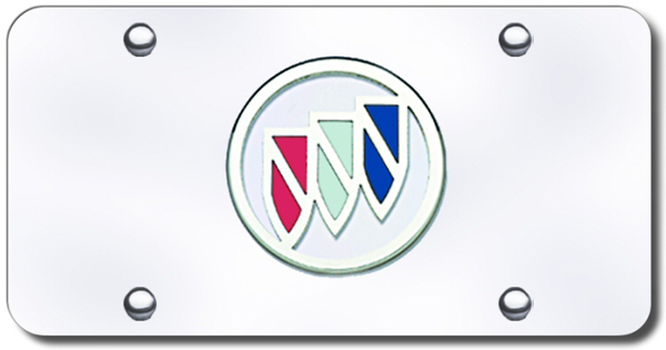 3D Chrome Buick Colored Logo Stainless Steel License Plate
