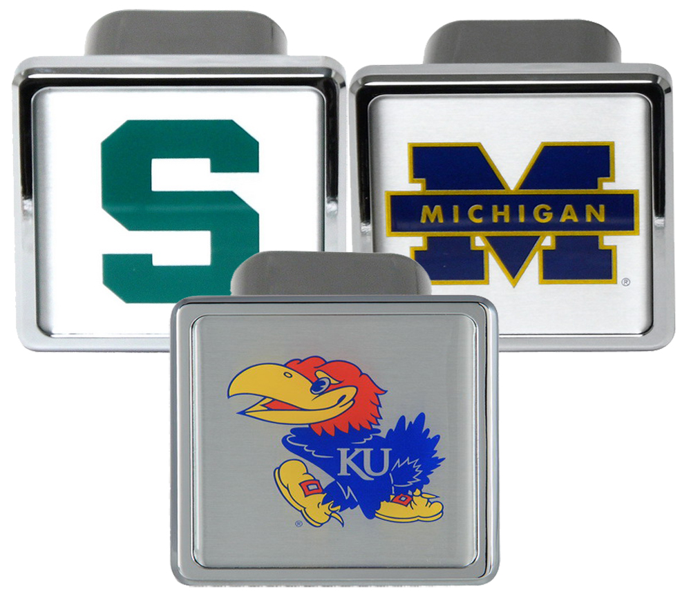 Bully Chrome College Hitch Covers - Style:MICHIGAN