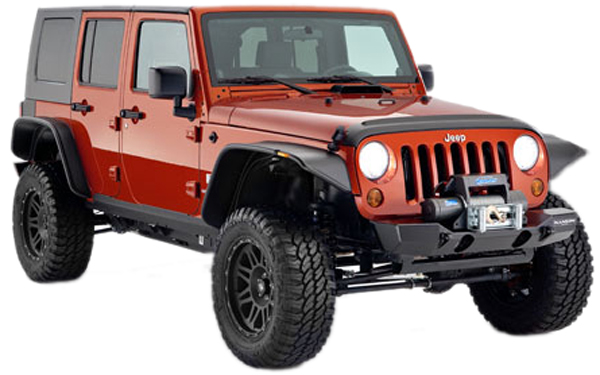 Jeep Wrangler JK 4-Door Bushwacker Flat Style Fender Flare Kit (2007-2013)