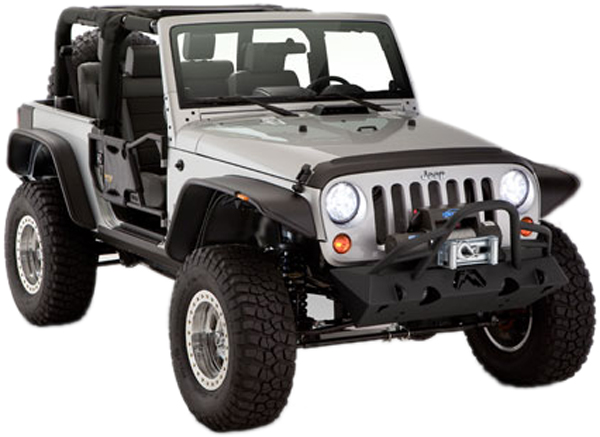 Jeep Wrangler JK 2-Door Bushwacker Flat Style Fender Flare Kit (2007-2013)
